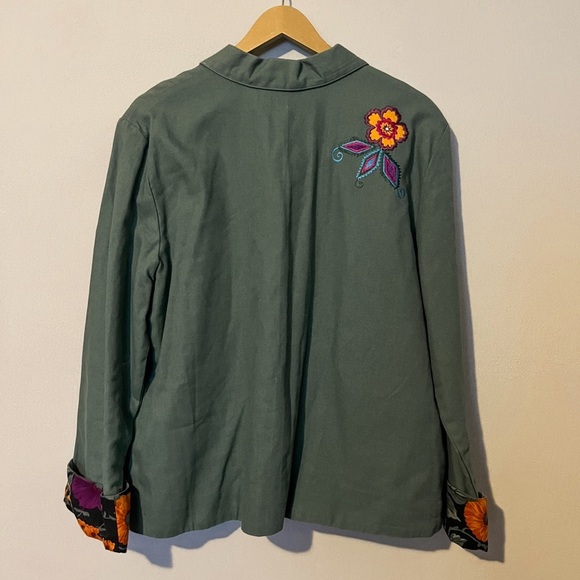 Hearts Of Palm Eclectic Colorful Floral Jacket - Bohemian, Hippie, Quirky - Picture 3 of 8